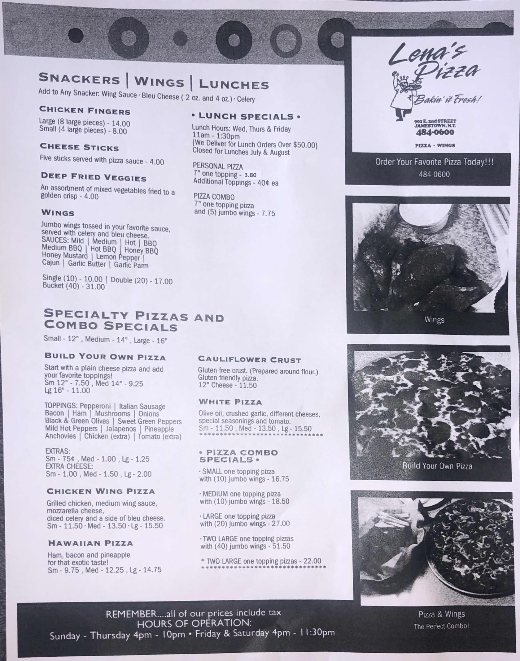 Fresh Pizza Falconer, NY Jumbo Chicken Wings Lakewood, NY & Jamestown, NY